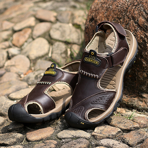 Sandales en <span class=keywords><strong>cuir</strong></span> pour hommes, chaussures en <span class=keywords><strong>cuir</strong></span> véritable, classiques, nouvelles, grandes tailles, sandales de plage, sandales gladiateur pour hommes, tongs - Product Image 2