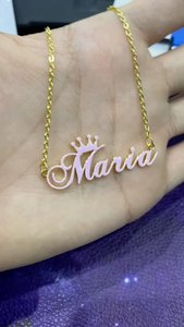 Dropshipping Custom 18k Gold Plated Name Necklace Pendant Fine Jewelry for Gift - Product Image 2