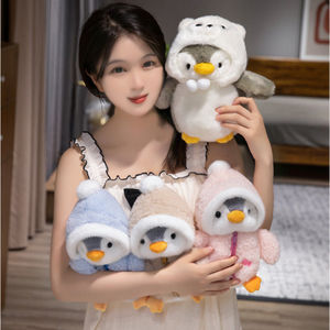 Nuovo Design Cosplay simpatico pinguino farcito con Logo personalizzato rosa morbido/<span class=keywords><strong>blu</strong></span> pinguino peluche giocattoli per regali per bambini - Product Image 1