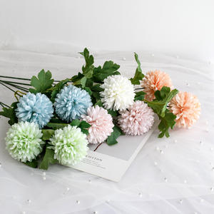 Fabricants en gros 2 fourchette soie chrysanthème pompon fleur pissenlit artificielle pour la décoration intérieure - Product Image 2