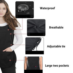 Grembiule Unisex Personalizzabile all'Ingrosso in Poliestere Nero Blu Rosso Grembiule da Barbiere Senza Maniche Camice da Parrucchiere <span class=keywords><strong>per</strong></span> Salone - Product Image 3