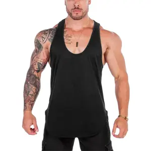 Logotipo personalizado Homens Atacado de Poliéster Esporte ao ar livre Fitness Gym Workout Vest Venda Quente Malha Quick Dry Bodybuilding Tank Tops