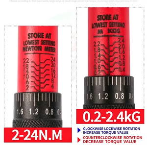 Jeu de clés dynamométriques 23 pièces 2-24 Nm en acier au chrome-vanadium avec affichage de la force de serrage pour kit d'outils de réparation de vélos - Product Image 3