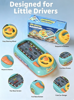 Jouet simulateur de course de voiture pour enfants avec volant, jeu éducatif d'aventure de course de voitures électroniques pour les tout-petits