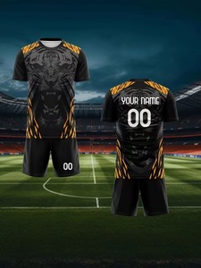 ชุดเสื้อแขนสั้นและกางเกงขาสั้นแบบกำหนดเองได้ ชุดเสื้อฟุตบอล โรงงานผลิตเสื้อผ้า รับสั่งทำได้ f10 - Product Image 4
