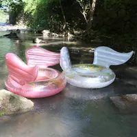 Swim Ring Swimming Ring Factory Custom Inflatable Glitter Pool Float Big Swim Ring Clear Swimming Tube