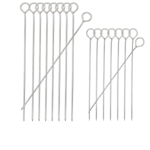 Premium Stainless Steel <b>BBQ</b> Skewers Heavy Duty Flat Reusable Metal Kabob Sticks Eco Friendly Rust Proof Barbeque Metal Skewers - Product Image 2