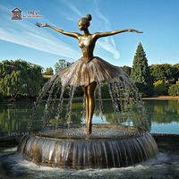 Statue de ballerine grandeur nature en bronze doré, sculpture de danseuse de ballet pour extérieur, art moderne, décoration de jardin, villa, piscine