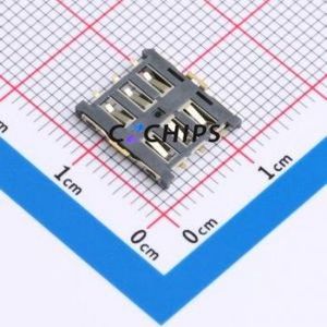 SIM302-CZ6P SIM Card Connector SMD Connector Flip Cover Type Nano SIM Card Card Holder No Card Detection - Product Image 2
