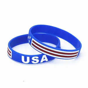 Американский флаг США силиконовые браслеты резиновые браслеты силиконовый завод 10 лет Оптовая Продажа пользовательских браслетов