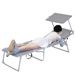 Chaise inclinable avec <span class=keywords><strong>pare</strong></span>-<span class=keywords><strong>soleil</strong></span> et support pour téléphone portable, lit d'extérieur pour une personne, capacité <span class=keywords><strong>de</strong></span> 150 kg, tissu Teslinbu Oxford - Product Image 1