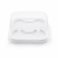 Boîte d'emballage pour biscuits en plastique PET transparent jetable de qualité alimentaire, couvercle personnalisable, boîtes thermoformées