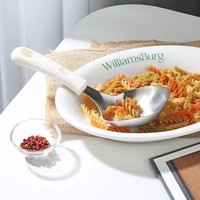 Cuillère à soupe moderne en acier inoxydable durable et écologique, avec manche long en silicone, finition miroir, résistante à la chaleur, qualité alimentaire