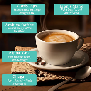 OEM ODM Pilz-Kaffee Arabica Portionen zur Unterstützung der Darmgesundheit, Reduzierung des Zellstress mit Vitamin B12 - Product Image 5