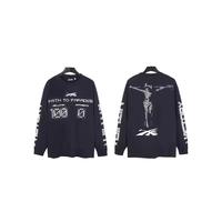 Ventes chaudes, sweat-shirt pour homme à manches longues de style américain, coupe ample, coton pur, tendance, décontracté, streetwear, automne-hiver