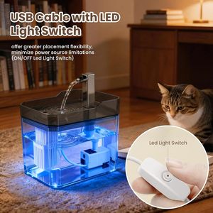 Fontaine à eau automatique transparente pour animaux de compagnie, distributeur d'eau filtrée silencieux pour chats et chiens - Product Image 3