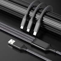 Kabel Charger Cepat 3 in 1 untuk Ponsel Tipe-C Android dengan Konduktor Nilon & Logam untuk Transfer Data, Printer, dan Kamera