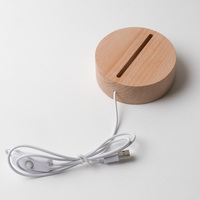 Gros bois led veilleuse base en bois 3d led lampe base pour 3D Illusion Night Light
