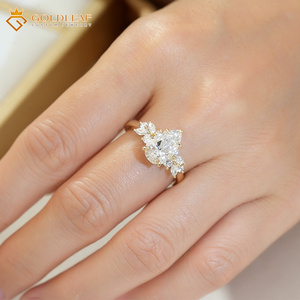 Goldleaf 10K Gold 2 3 4 Carat D VS1 Pear Shape Diamond Fancy Ring for Wedding, <b>Gift</b>, <b>Memorial</b>, Daily Wear - Product Image 4