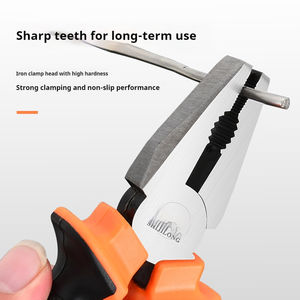 Pince à bec effilé à mâchoires dentelées et embout biseauté, poignée en caoutchouc, fil d'acier, 6 pouces, qualité industrielle OEM, en acier au chrome vanadium - Product Image 4