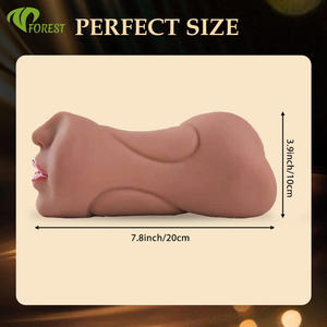 Seksspeeltje, dubbelkoppige vliegtuigbeker met huidtextuur, drie-in-één orale seks, diepe keel, elastisch, geurloos, seksuele producten voor volwassenen - Product Image 3