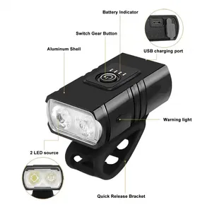 Rechargeable Bike Headlight T6 LED Bike Bicycle Light 10W 1600LM 6 Modes USB Rechargeable Cycle Headlight Bike For Night Riding