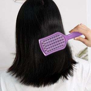 Brosse à cheveux volumisante en forme de bouclier, à picots creux en diamant, pour massage et lissage, 20 cm+, en ABS/CPU, produit transfrontalier très vendu - Product Image 3