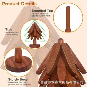 Salvamanteles con forma de árbol de madera maciza, aislante del calor, antiescaldaduras, para mesa de cocina, posavasos, resistente a altas temperaturas - Product Image 5
