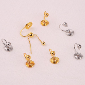 <b>Clip</b>-on Earrings Mosquito Coil Shape Pure Copper Electroplated Unisex Everyday Wear - Product Image 1