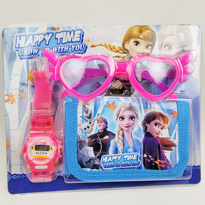 New Princess Kids <b>LED</b> Wallet Glasses Birthday Gift Set Boys Girls Digital <b>Clock</b> Cartoon Watch for Children - Product Image 2