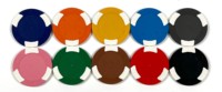 Puce de poker en argile vierge avec logo personnalisé, motif floral en relief, antidérapante, aspect premium, design classique à 3 bandes sur le bord