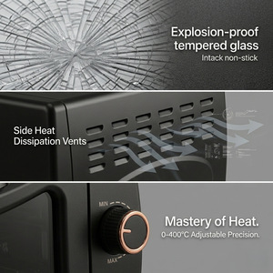 <span class=keywords><strong>Forno</strong></span> Tandoor Elettrico Compatto <span class=keywords><strong>in</strong></span> Acciaio Inox da 15L di Qualità Export con Protezione dal Surriscaldamento per la Cottura di Paratha, Pancake e Pizza Indiani - Product Image 2