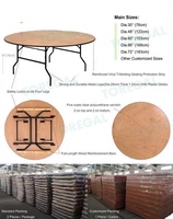 Table de salle à manger pliante d'extérieur pour 12 personnes, plateau en bois naturel de 72 pouces, structure métallique, mobilier d'hôtel pour banquets, mariages et locations