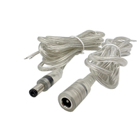 Câble d'alimentation CC en PVC transparent, connecteur mâle-femelle, fiche cylindrique, fils en cuivre étamé dénudés, 2 conducteurs 2464