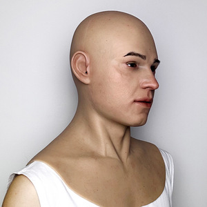 Maschera in Silicone Personalizzata HLC per Personaggi Maschili e Femminili, Maschera Realistica con Capelli e Barba per Film e Spettacoli - Product Image 2
