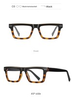 Monture de lunettes anti-lumière bleue à monture complète tendance pour hommes, modèle 2196, design carré artistique, lunettes à motif géométrique