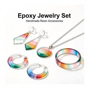 UV <b>Resin</b> Craft Kit DIY Jewelry Model Hard Crystal <b>Clear</b> LED Lamp Silicone Molds Glitter Foil Flowers Pendants Earrings Keychains - Product Image 6