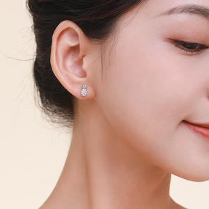 ต่างหูรูปสับปะรดประดับเพชรซีกอนทรงกลม เงินแท้ S925 รุ่น Fruit Party  แบบปรับแต่งได้  วัสดุทองแดง - ของขวัญสำหรับเธอ - Product Image 5