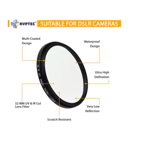 Filtre anti-UV IR 52 mm, protection d'objectif mince, verre transparent, haute transmission, anti-poussière, filtre photo - Product Image 5