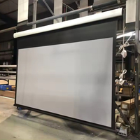Tela de Projeção Motorizada Elétrica OEM de Montagem Superior em Cristal Preto com Controle Remoto, Elevação Automática, Portátil 16:9 de Longo Alcance