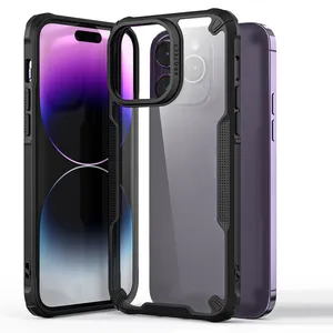 Outdoors Shockproof Armor Case for iPhone 15/15Pro/15Pro Max Clear Hard Back Case with Airbag Protection Anti-slip