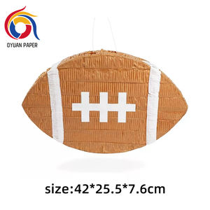 Piñata ronde pour fête sportive, décoration <span class=keywords><strong>de</strong></span> fête pour enfants, ballons <span class=keywords><strong>de</strong></span> football, piñata pour enfants, fournitures <span class=keywords><strong>de</strong></span> fête en papier - Product Image 2