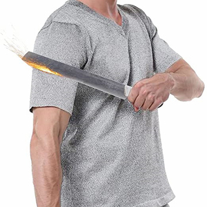 T-shirt respirant à col v pour hommes et femmes, d'été léger et gris, anti-rayures, anti-perforation, vêtements anti-coupures, nouveau