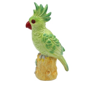 Figura de Loro de Cerámica Realista, Estatua de Cacatúa, Adorno de Pájaro Tropical de Porcelana, Decoración para Hogar y Jardín, Regalo - Product Image 1