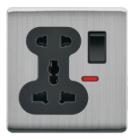 Panneau en acier inoxydable, style britannique, 4 interrupteurs, 2 voies, pour usage domestique