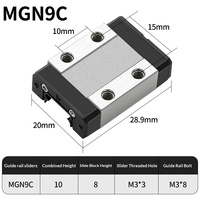 Rail de guidage linéaire MGN9C, composants interchangeables argentés, vente en gros, acier inoxydable 440C/GCr153D, glissière d'imprimante haute précision