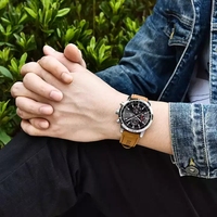 Montre de luxe pour homme Benyar 5102 avec boîte, montre étanche tendance pour homme avec chronographe, date, aiguilles lumineuses, montre-bracelet pour homme