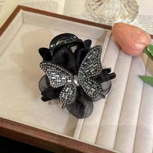 <span class=keywords><strong>Pince</strong></span> à cheveux papillon élégante pour femmes maille en plastique et <span class=keywords><strong>strass</strong></span> pour fête-jolies coiffures de queue de cheval et de <span class=keywords><strong>chignon</strong></span> - Product Image 2