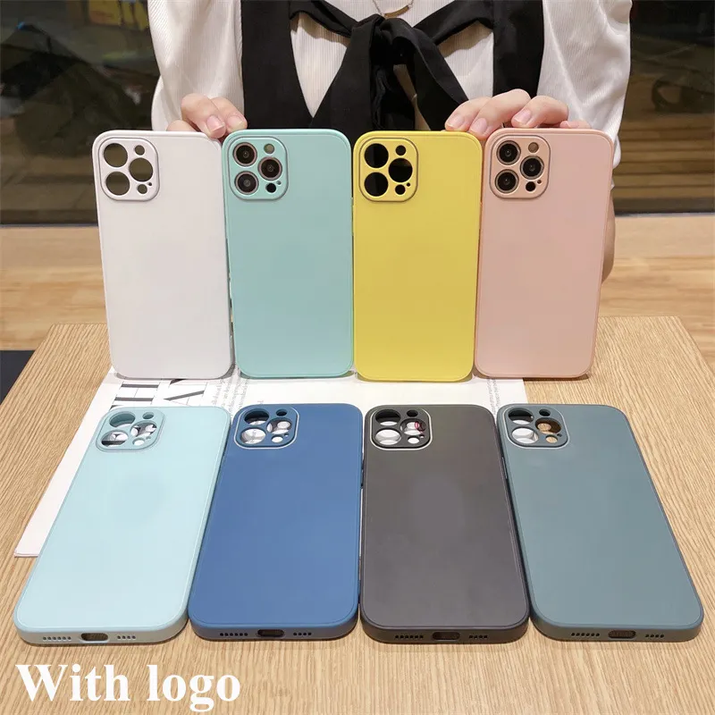Luxury Logo TPU Matte Glass Phone Cover Mini 11 X Xr Xs 7 8 14 13 12 Pro Max Cellphone Case for Apple iPhone