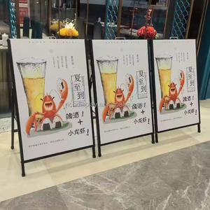 Display dalam ruangan promosi pemegang papan berdiri lantai kualitas tinggi iklan portabel logam lipat bingkai Poster tanda berdiri - Product Image 2